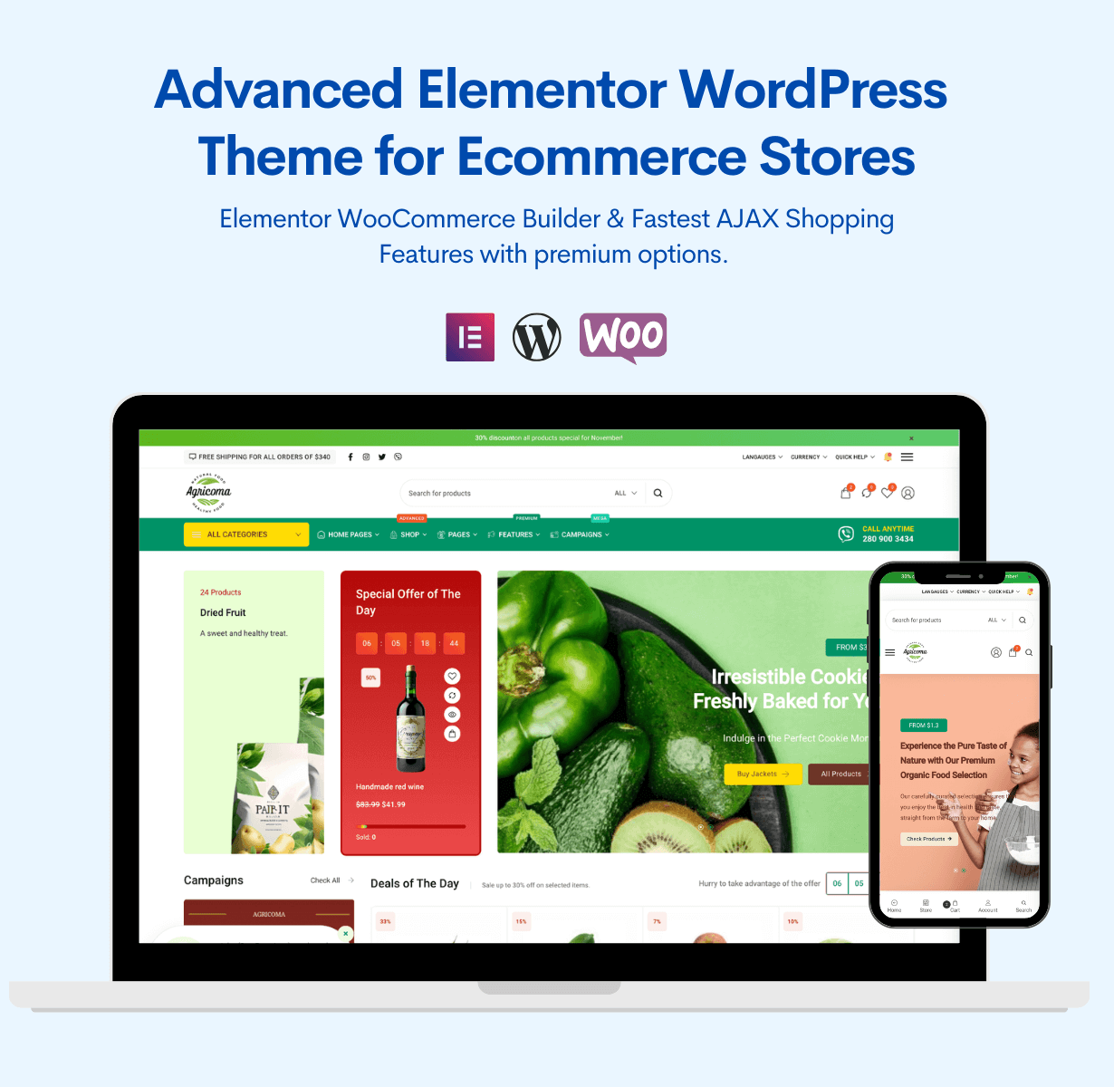 Agricoma - Best Rated Responsive Mobile Focused WooCommerce Theme