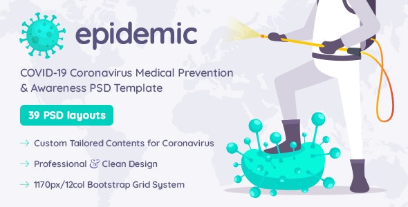 Epidemic Covid-19 Coronavirus Medical Prevention & Awareness PSD Template